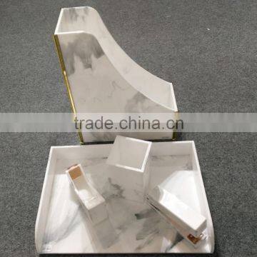 High Quality Handmade Marble Acrylic Document Tray/Marble Acrylic Stationary