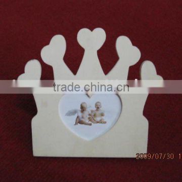 wooden heart-shaped photo frame