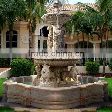 Hot Selling Stone Carving Marble Four Season Ladies Big Water Fountain