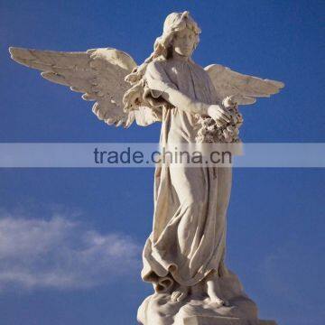 large outdoor garden stone carving life size angel statues