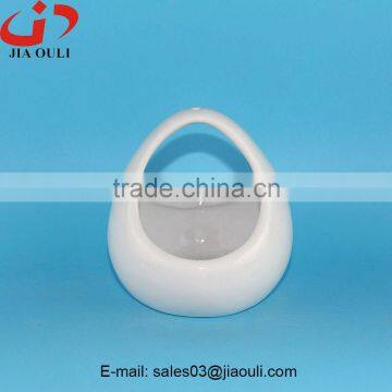 Popular Design Home Decoration White Easter Ceramic Egg Basket photo-4