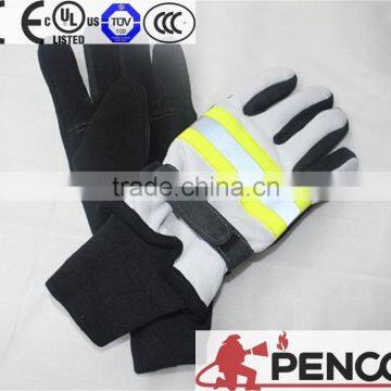 Sheepskin Fire Retardant 3m Reflective Black Cuff Hand Protected Police Cleaner Worker Fireman Gloves photo-5