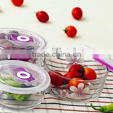 Round Glass Food Container Sets with Lid