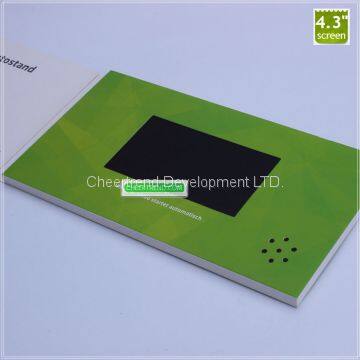 Hot sale 4.3 inch LCD screen video brochure/ video book/ video card in OEM printing