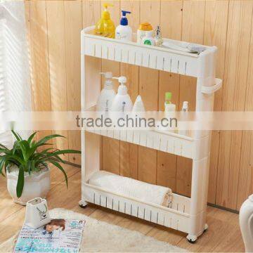 Plastic Slid Out Storage Rack/tower Folding 3 Tire With Rolling Wheels photo-4