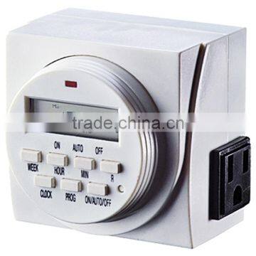 UL Certified Weekly Digital Timer with Two Outlets 220V 60Hz