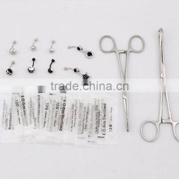 Professional Steel Ear Nose Navel Body Piercing Gun 98pcs Studs Tool Kit Set