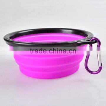 Pet Food Bowl Top Quality Food Grade Silicone Food Water Feeding Foldable Pet Bowl With Carabiner photo-3