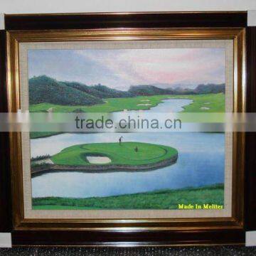 Hot Sell Hand Painted Canvas Golf Oil Paintings For Decor