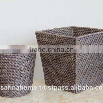 Rattan decorative planter