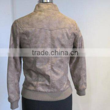 Pu Leather Jacket Design Ladies pu Leather Material photo-2