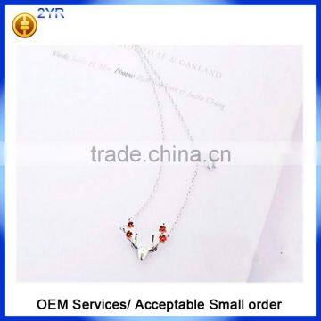 2016 Cute Elk Milu Deer Shape Jewelry New Xmas 925 Sterling Silver Necklaces photo-3