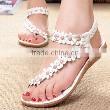 HFR-T0051 wholesale 2014 latest design fashion rainstone flat sandal for girls