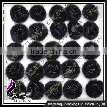 CX-A-25 Wholesale Custom China Supplier Mink Fur Flower Brooch Pins For Coat photo-6