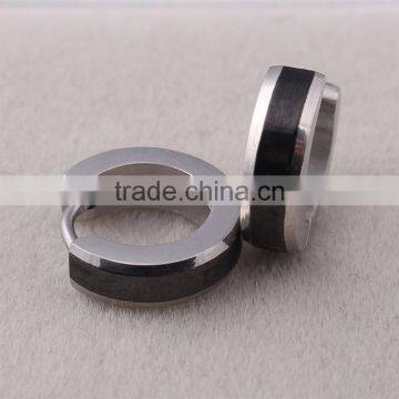 Hot sale stainless steel black hoop earrings for girl