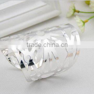 Gold female metal cuff design hollow bangle wide metal cuff bracelet bangle for women