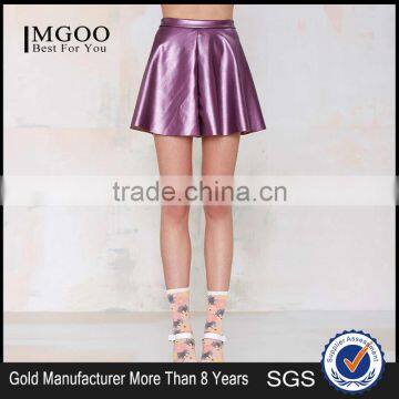 MGOO Popular OEM Services Women Shiny Purple Up Skirt For Cheerleader A lIne Mini Pleated Skirts 15144B336