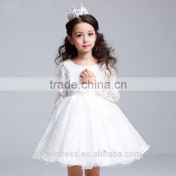 Guangzhou Children Clothes Girls Lace Fancy Dress White Spring Dress Children photo-2