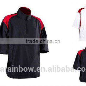 OEM high quality mens half zipper short sleeve waterproof golf wind shirt for golf sports