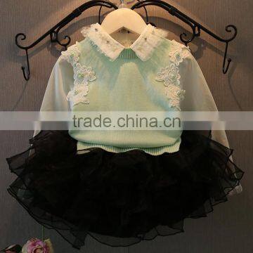 2016 Fashion Low Price Flower Low MOQ Sweater Standing Neck Japan Children Clothing photo-4