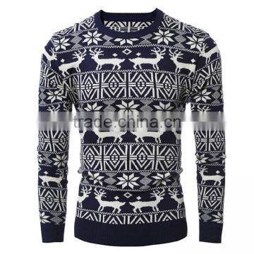 Christmas patterns reindeer pullover men's jacquard sweater