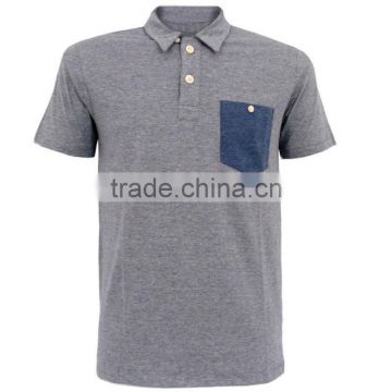 blue pocket polo shirt for men