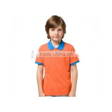 New Design Short Sleeve Kid's Slim Fit Contrast Trim Polo Shirt photo-2