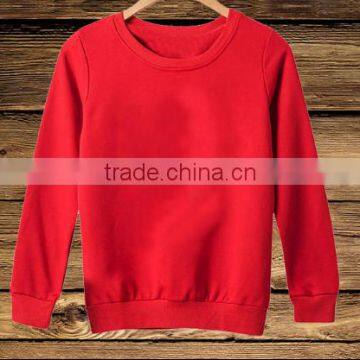 Wholesale blank long sleeve pullover round neck pure color sweatshirt without hood