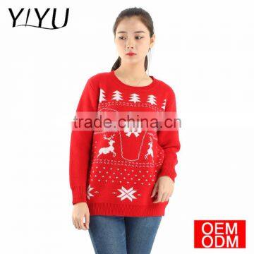 Custom Winter Casual Ladies Merry Jacquard Knitted Pattern Sweater for Christmas photo-2
