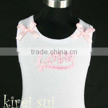 White Tank Top with Pink Love