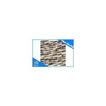 Mixed Color Square Dark Emperador Marble Polished Mosaic Tile for Fireplace Surround Tiles