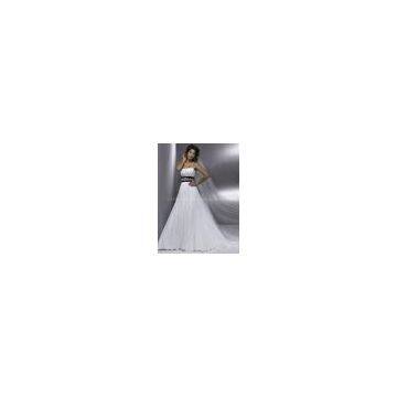 Strapless chiffon material bridal wedding garment custom made