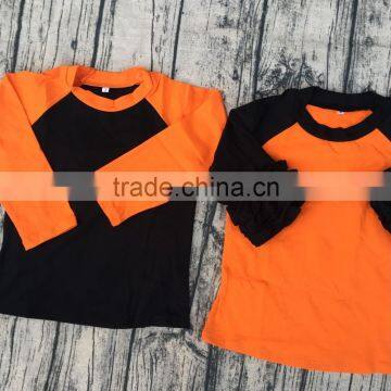2017 New 100% Cotton Halloween Orange Black Boys Ragln t Shirt Children Icing Ruffle Raglan Holiday Tops photo-4
