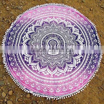 2017 new custom size full design printed circle velour digital pattern beach blanket towel