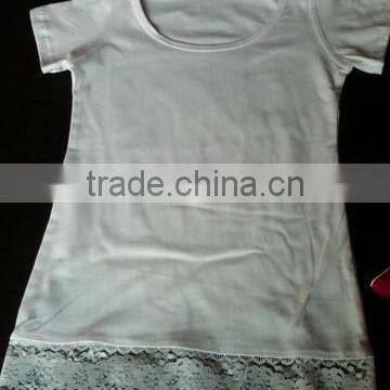 Women cotton lace t shirt
