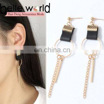 Fashion long chain eardrop golden ring ear ring earring jewelry