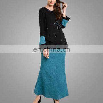 2017 Modest Designer Beaded Baju Kurung Malaysia Baju Melayu Islamic Women Suits photo-6