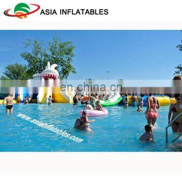 Inflatable Three Slide Bouncers Water Park Games, Inflatable Water Park With Pool and Slide photo-2