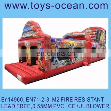 inflatable slide with obstacle play/indoor inflatable bouncers for kids/inflatables for toddlers