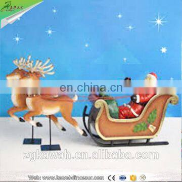 KAWAH Artificial Christmas Resin Statue Life-Size Fiberglass Reindeer Sculptur For Sale