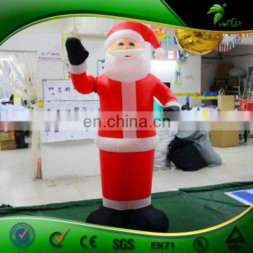 Movable Hand Waves Inflatable Santa, Outdoor LED Lighted Santa Claus Christmas Decoration