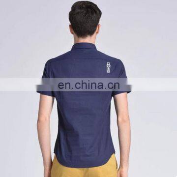 T-MSS538 Summer Custom Logo Embroidered Slim Fit Men Cotton Shirt photo-4