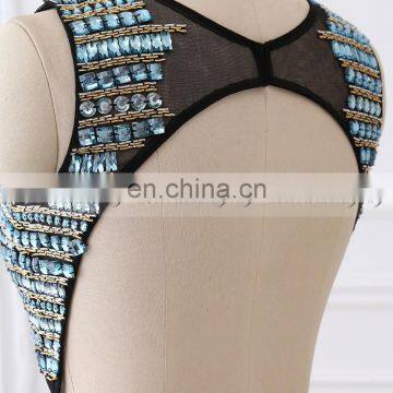 Gorgeous Mermaid Sexy Open Back Crystal Evening Gowns Evening Dresses LX303 photo-6