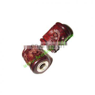 Handmade Fancy Wooden Beads, size 14x19mm, weight approx 2.97 grams BWLHF0036