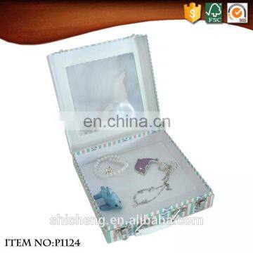 Best Quality Simple Style Paper Children Suitcase Box With Metal Lock photo-3
