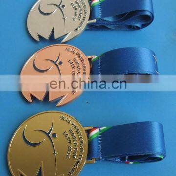 Customized Gold / Silver / Bronze Plated Metal Award Medal for Wheelchair Fencing World Cup photo-3