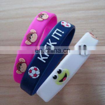 Custom 3D embossed logo silicone/pvc wristband