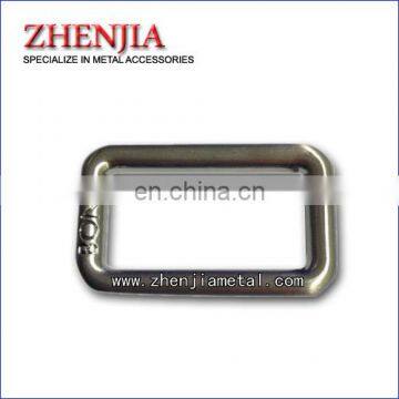 square shape metal logo ring
