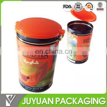 Top quality round tinbox with plastic lids for tea wholesale