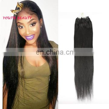 Youth Beauty Hair 2017 top quality 9A indian human virgin hair micro ring in silky straihght hair extension wholesale price